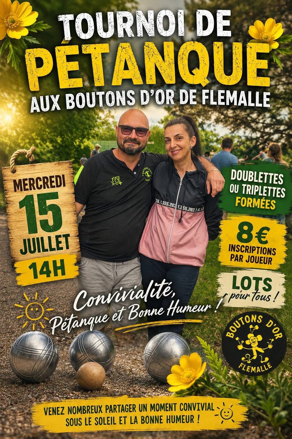 TOURNOI DE PETANQUE AUX BOUTONS D'OR DE FLEMALLE
