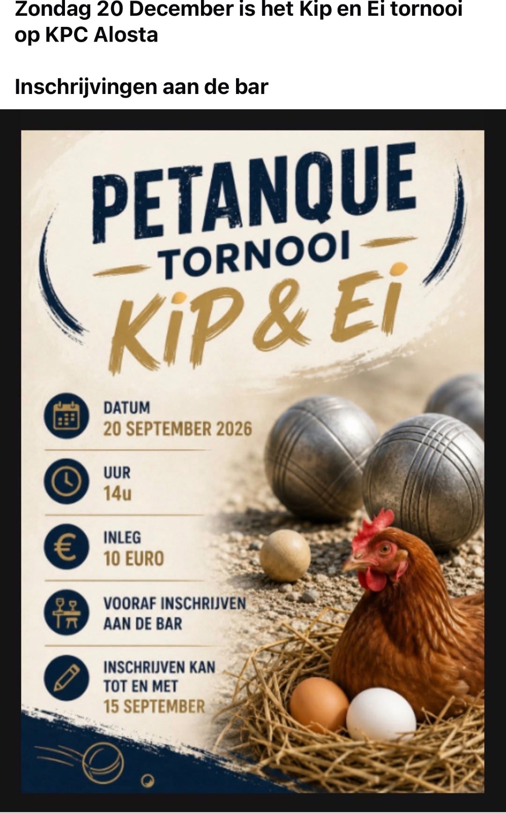 Kip en Ei Petanque Toernooi