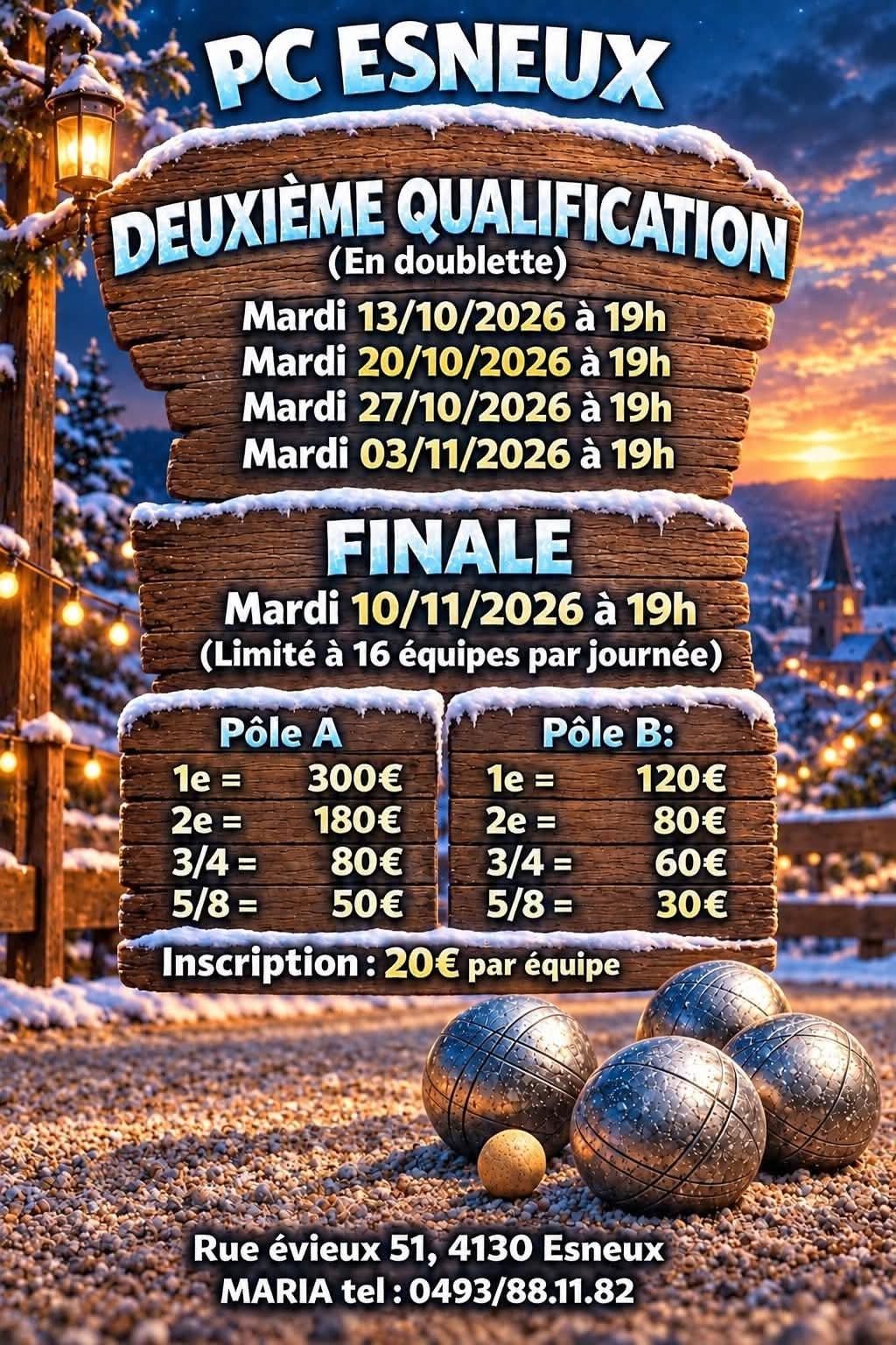PC ESNEUX - Deuxième Qualification (En doublette)