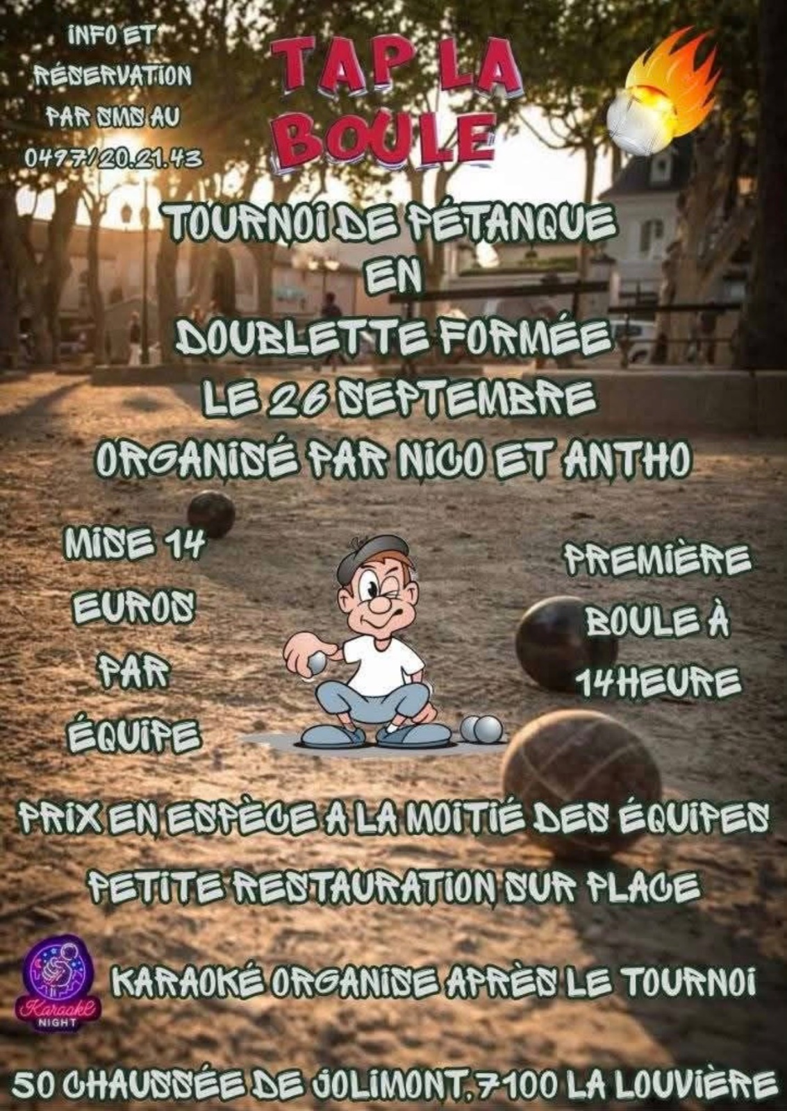 Tap La Boule - Tornooi Pétanque Doublette