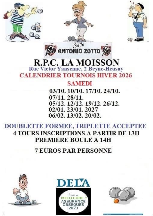 Calendrier Tournois Hiver 2026 - Ronde 1