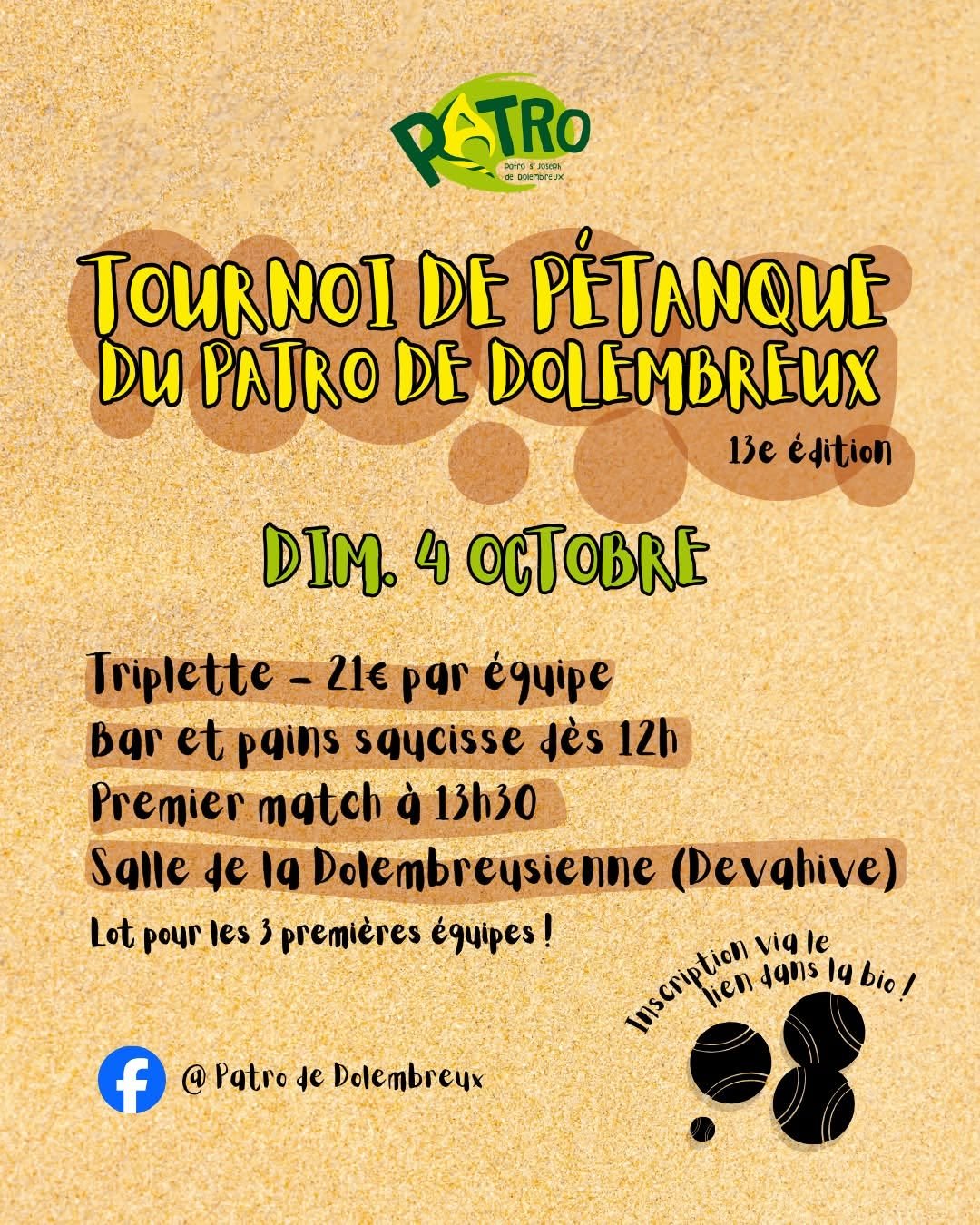 Toernoooi van Pétanque van de Patro de Dolembreux