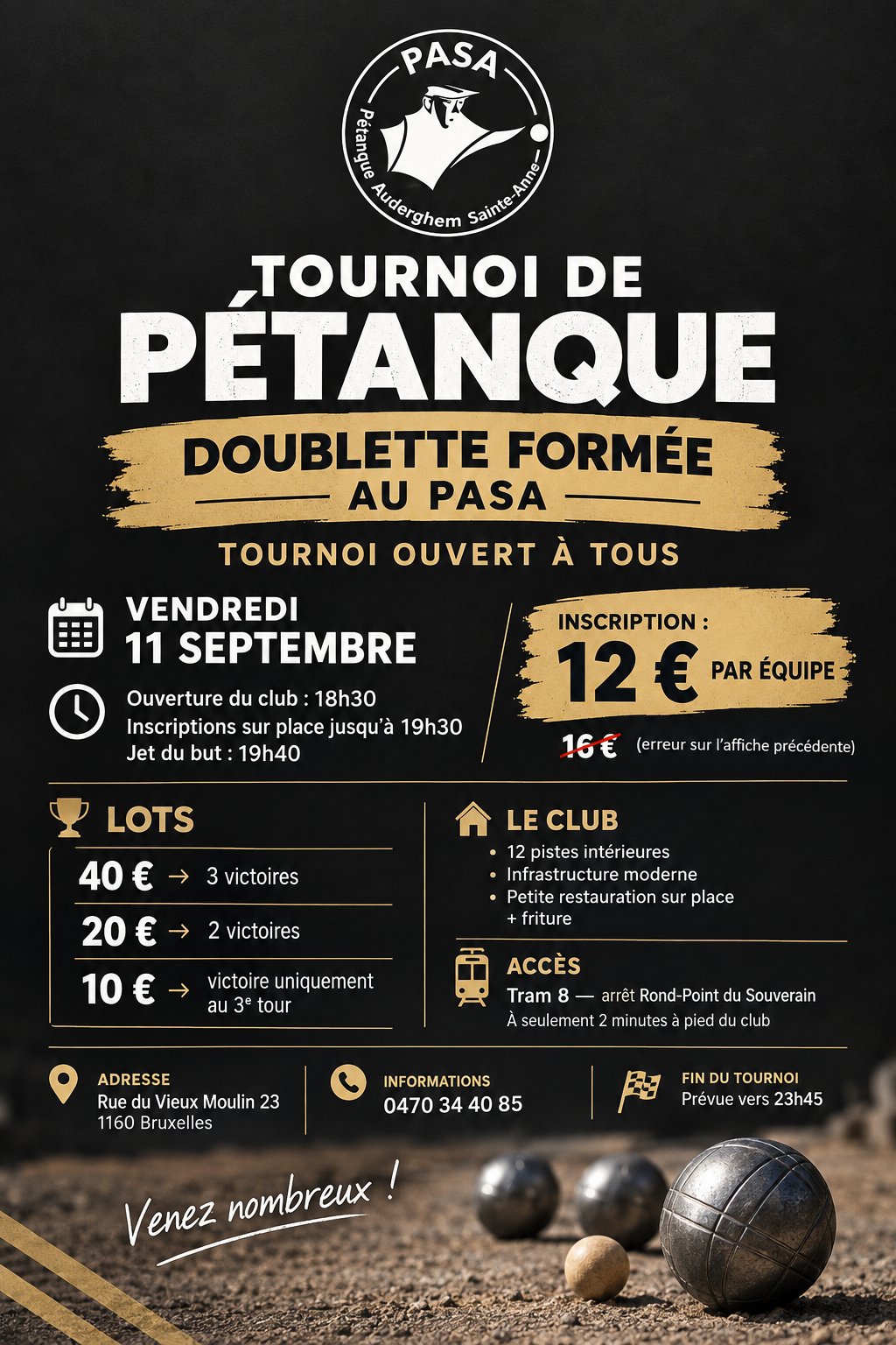 Toernoi de Pétanque - Doublette Formée