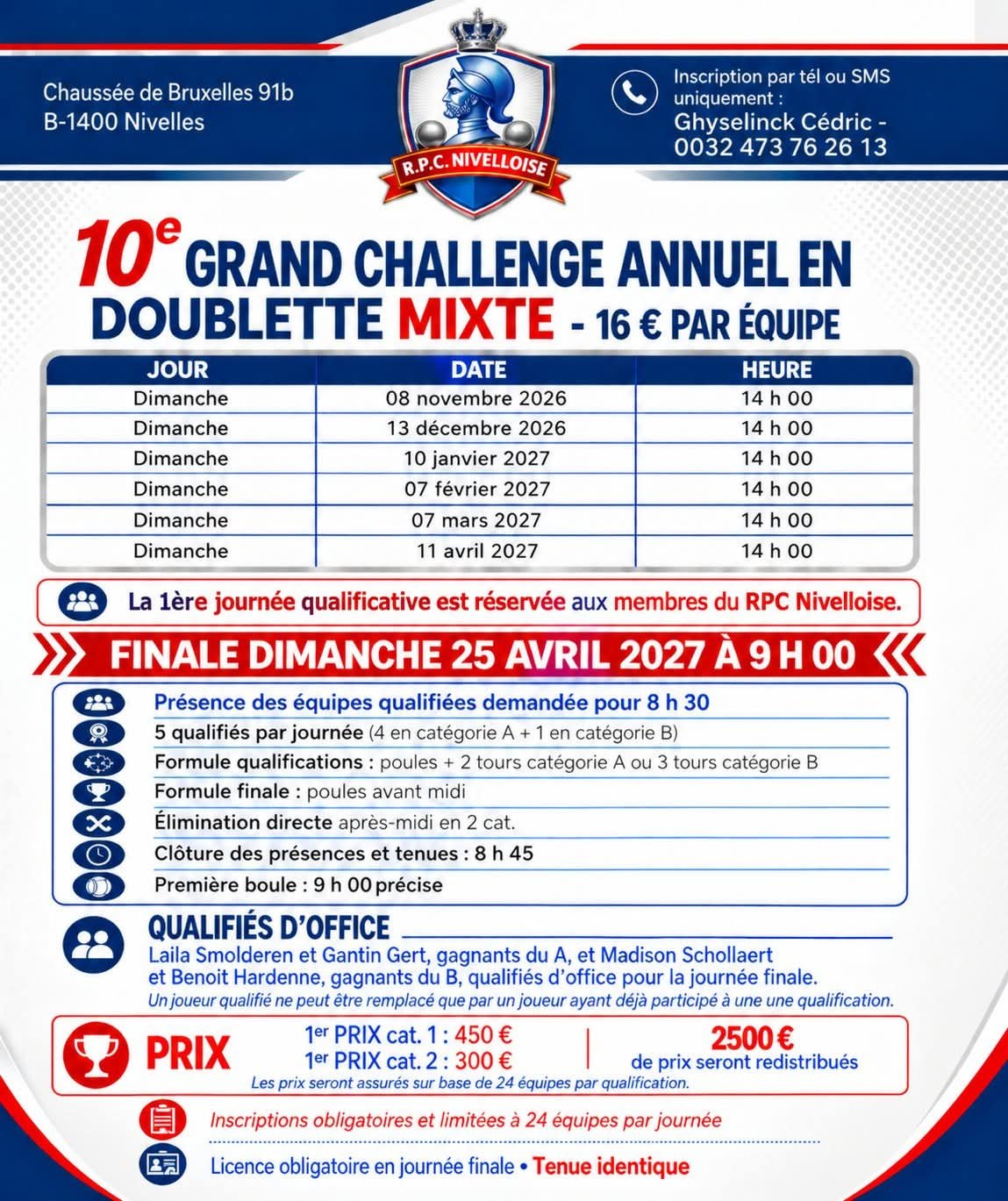 10e Grand Challenge Annuel en Doublette Mixte - Kwalificatie 6