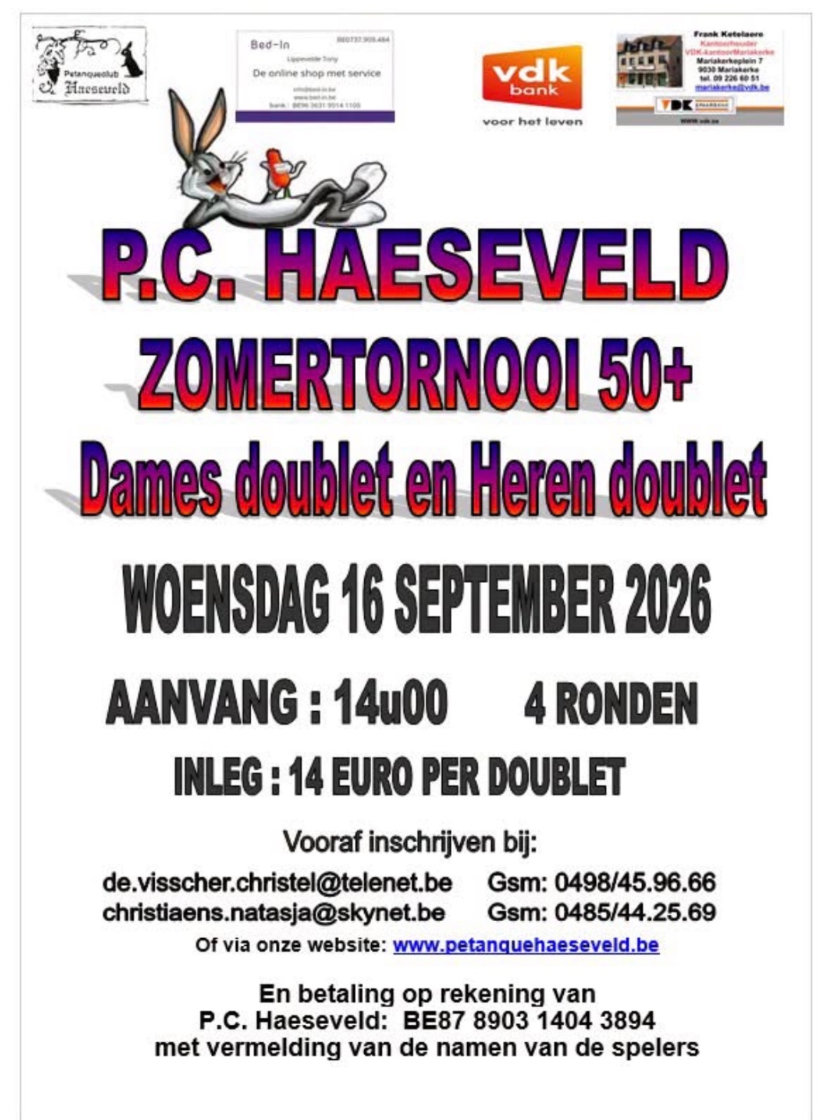Zomertoernooi 50+ - Dames doublet
