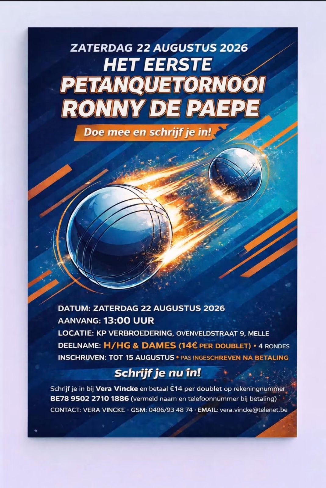 Het Eerste Petanquetoernooi Ronny de Paepe dames