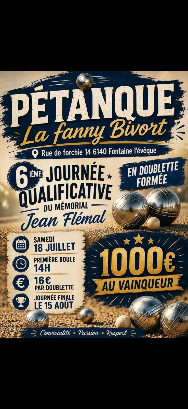 Pétanque - 6ème Journée Qualificative du Mémorial Jean Flémal