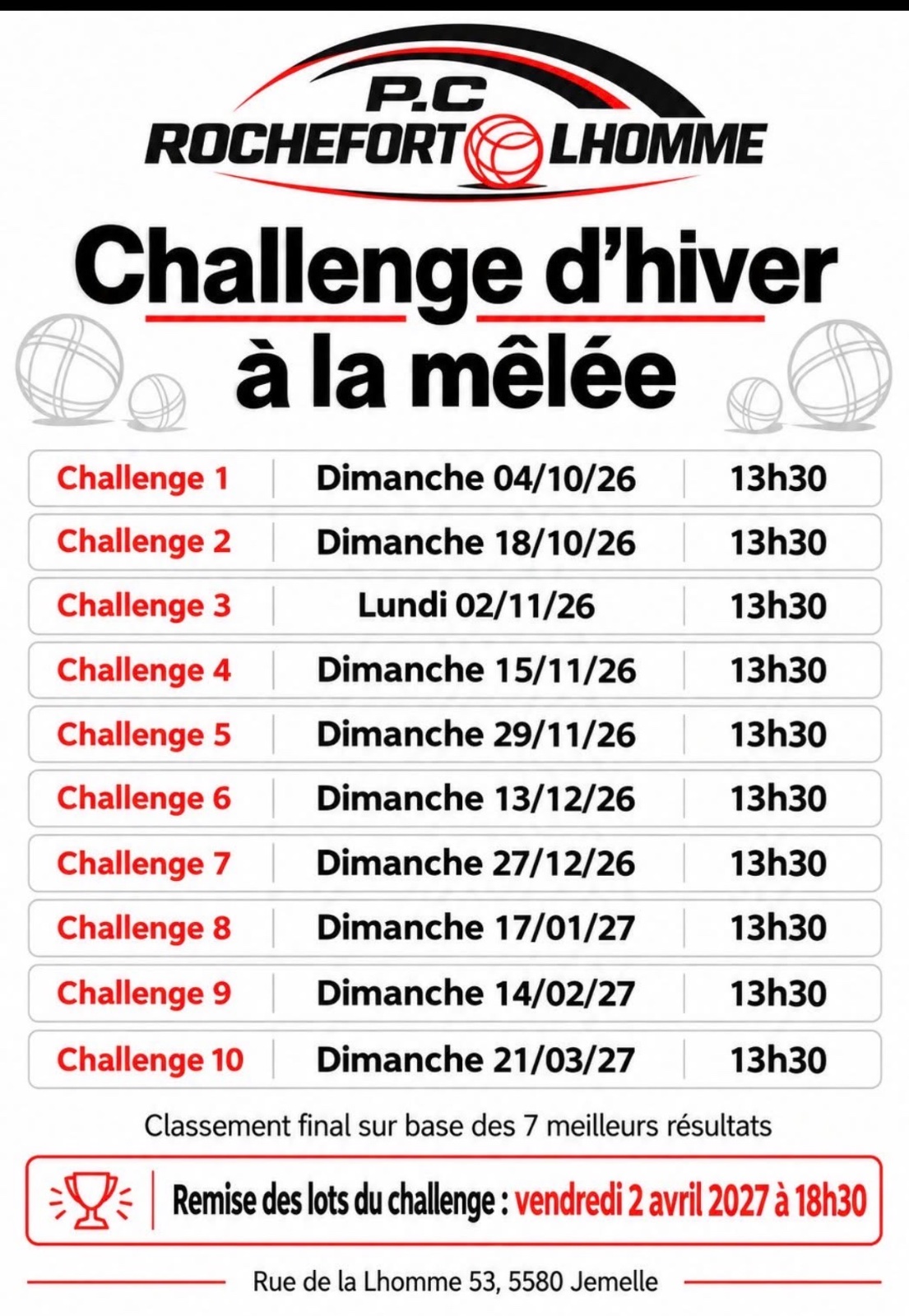 Challenge d'hiver à la mêlée - Challenge 10