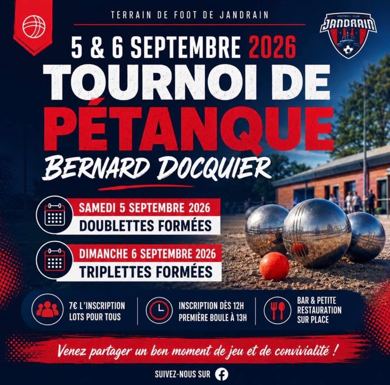 Tournoi de Pétanque Bernard Docquier - Doublettes Formées